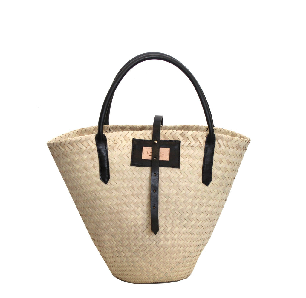 Palm Cone Shopper Black Leather